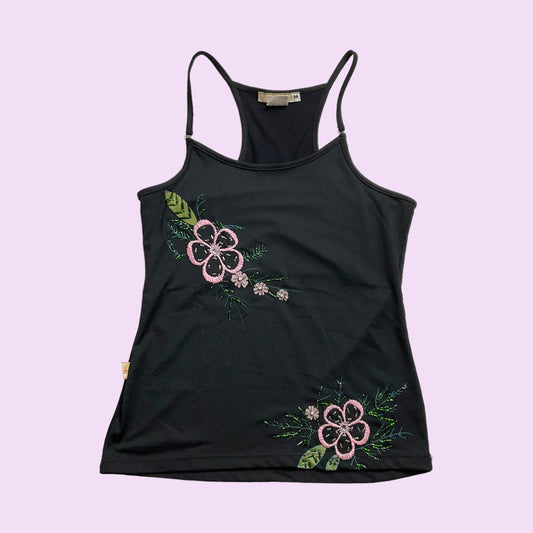 Vintage 90s Embroidered Sequined Cami Top